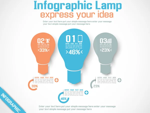 Infographic lampa myšlenka 3 — Stockový vektor