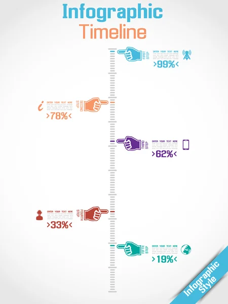 Infographic tidslinjen specialutgåva Hand — Stock vektor