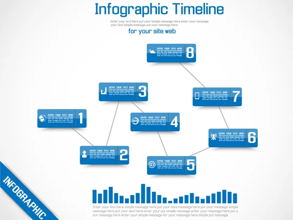 Infographic zaman çizelgesi grafik mavi — Stok Vektör