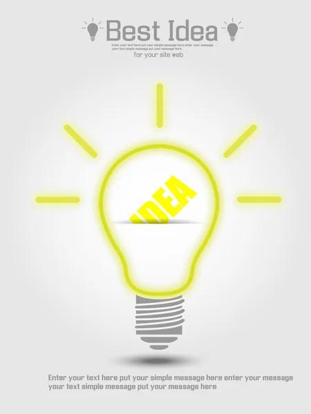 IDEA LIGHT BULB ICON — Vettoriale Stock