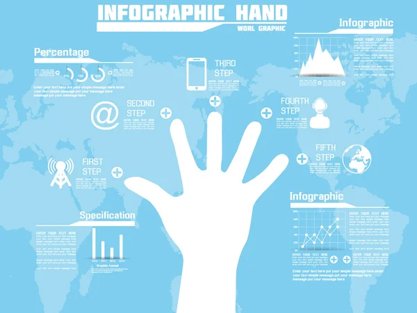 Infographic χέρι νέο στυλ μπλε — Διανυσματικό Αρχείο