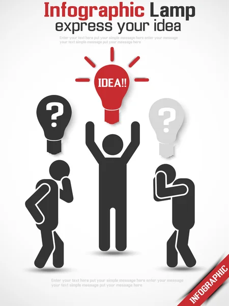 INFOGRAPHIC MAN IDEA RED — Stock Vector