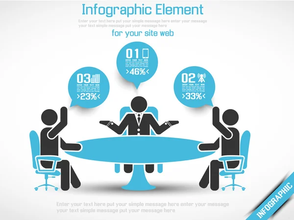 BUREAU INFOGRAPHIQUE BLEU DES ENTREPRISES — Image vectorielle