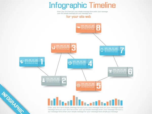 Infografik Timeline Grafik orange — Stockvektor