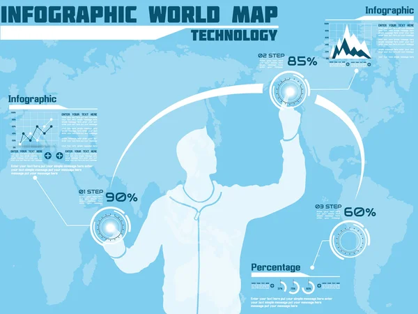 Infographic wereld technologie — Stockvector