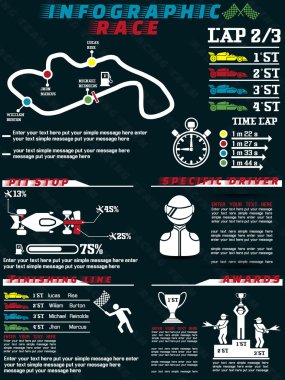 Infographic yarış arabası