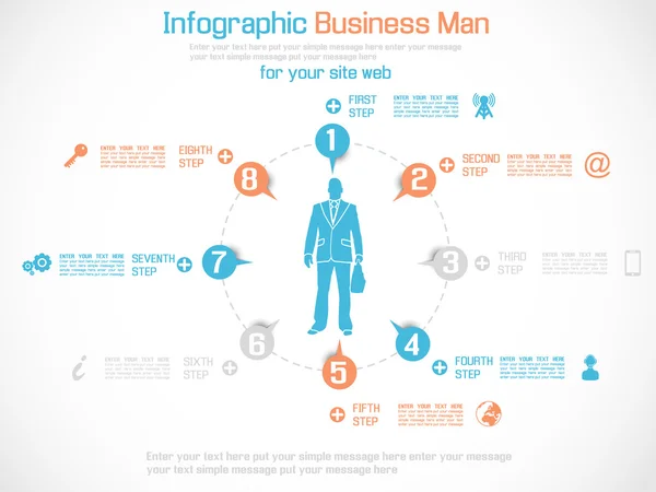 ORANGE D'ÉDITION SPÉCIALE POUR HOMMES D'AFFAIRES INFOGRAPHIQUES — Image vectorielle