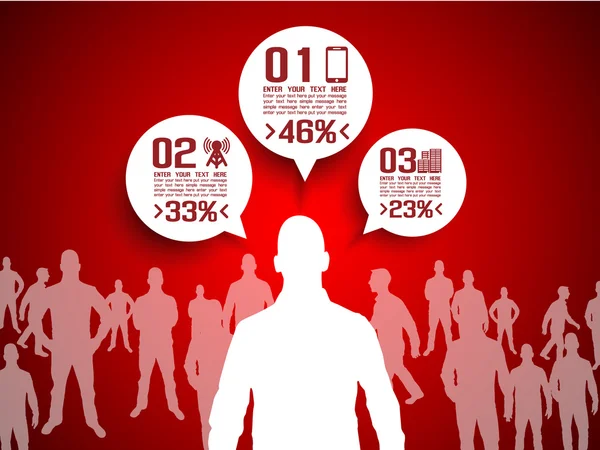 Kaufmann Infografik Option drei rot — Stockvektor