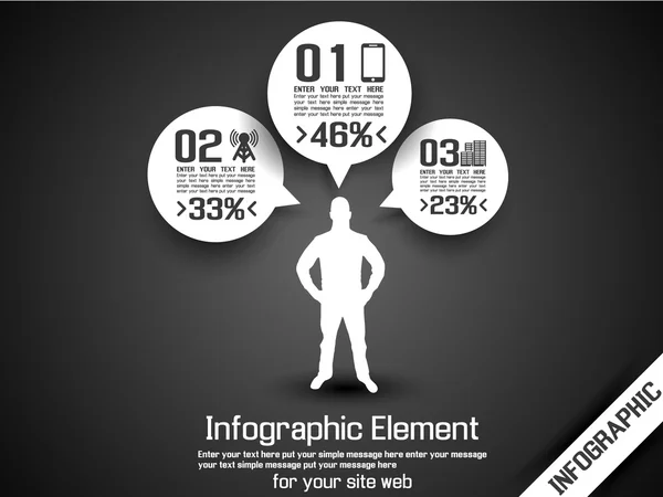 Business man infographic alternativ tre 6 grå — Stock vektor