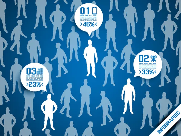 OPCIÓN INFOGRÁFICA DEL HOMBRE DE NEGOCIO TRES 5 — Archivo Imágenes Vectoriales