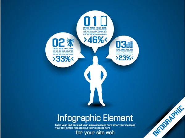 OPCIÓN INFOGRÁFICA DEL HOMBRE DE NEGOCIO TRES 6 — Archivo Imágenes Vectoriales