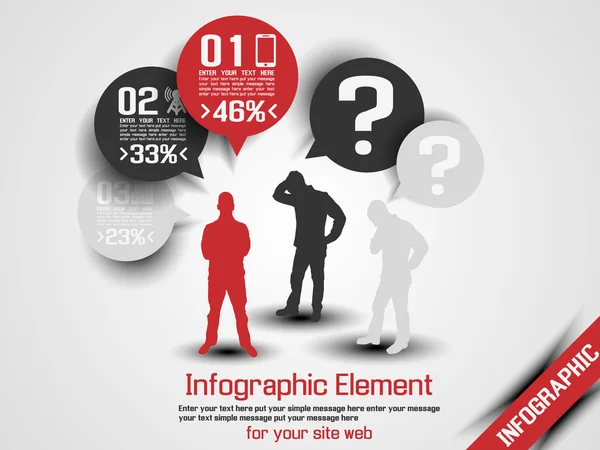 BUSINESS MAN INFOGRAFISK VED TREE- 10 RØD – stockvektor