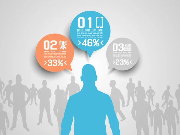 HOMBRE NEGOCIO INFOGRAFÍA OPCIÓN TRES NARANJA — Archivo Imágenes Vectoriales