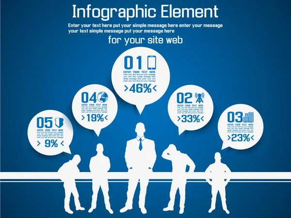 HOMBRE NEGOCIO MODERNO INFOGRAFÍA AZUL — Archivo Imágenes Vectoriales