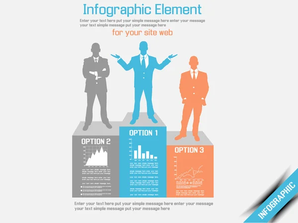 Laranja de infográfico moderna de homem de negócios 4 — Vetor de Stock