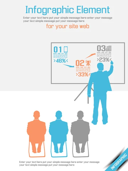 ORANGE INFOGRAFICA MODERNA DELL'UOMO D'IMPRESA 8 — Vettoriale Stock