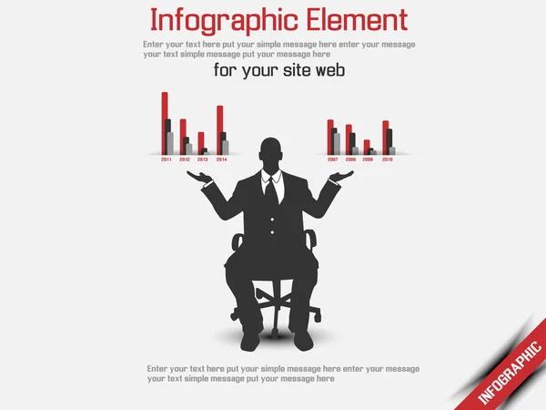 Business uomo moderno infografica rosso 2 — Vettoriale Stock