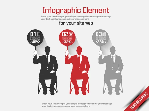 Business uomo moderno infografica 7 rosso — Vettoriale Stock