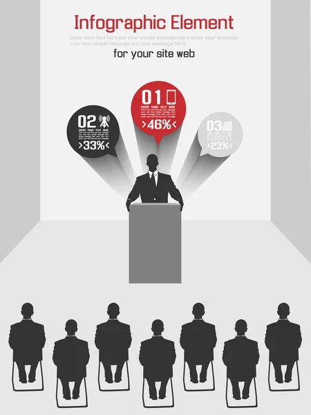 Geschäftsmann moderne Infografik rot 6 — Stockvektor