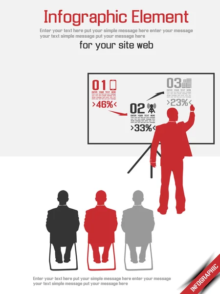 Business uomo moderno infografica rosso 8 — Vettoriale Stock