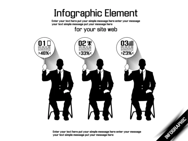 Business man moderne infographic zwart 7 — Stockvector