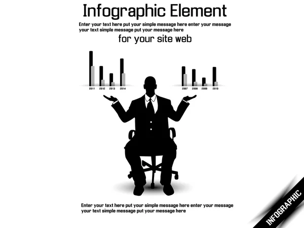 HOMBRE EMPRESA MODERNO INFOGRAFÍA NEGRO 2 — Archivo Imágenes Vectoriales