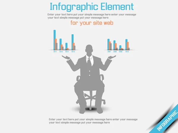 Business man moderne infographic oranje 2 — Stockvector