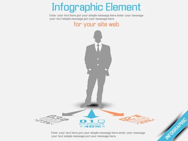 Business man moderne infographic oranje 3 — Stockvector