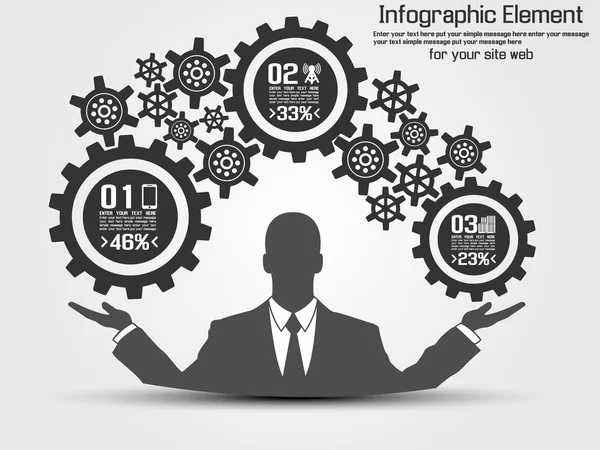 GEAR INFOGRÁFICO EMPRESARIAL — Vector de stock