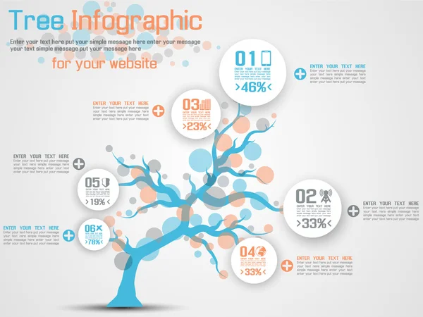 ağaç Infographic modern mavi