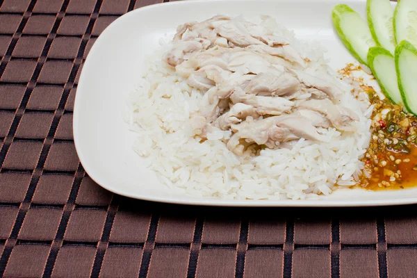 Csirke párolt rizs — Stock Fotó