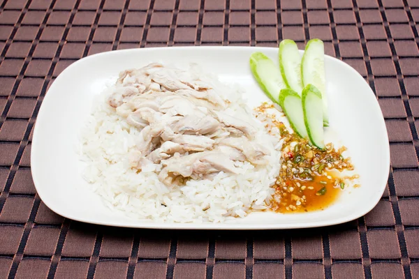 米饭蒸鸡 — 图库照片