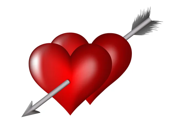 Heart impaled by arrow — Stock Vector