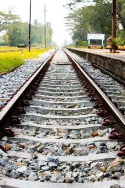 Kırsal bir bölgede demiryolu rayları