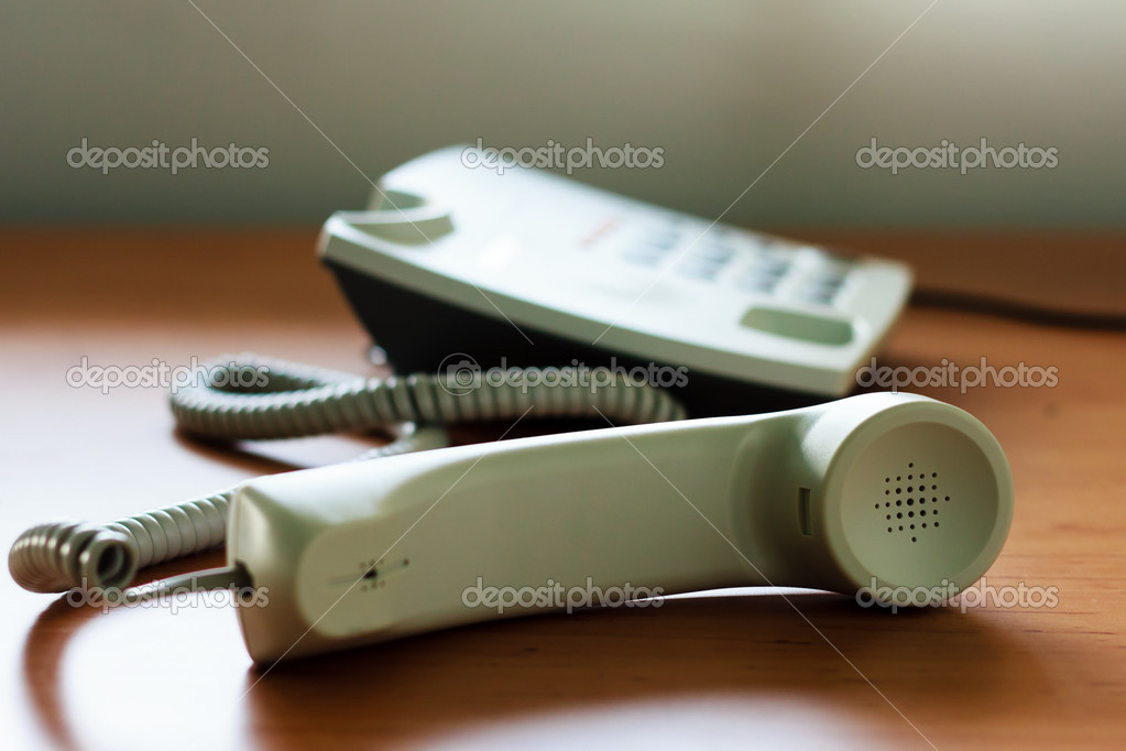 modern white telephone