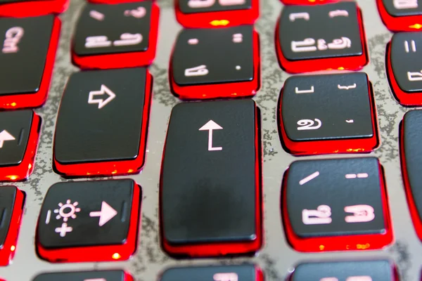 Enter button on the black keyboard. — Stock Photo, Image