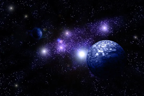 青い惑星深いスペース — ストック写真