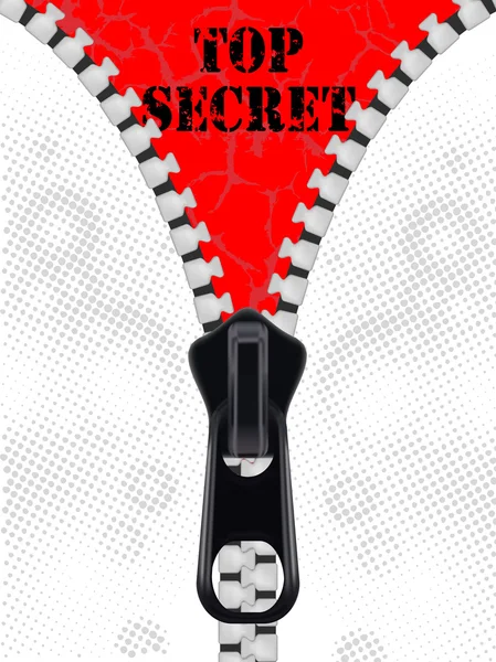 Top secret background with zipper — Stock Vector