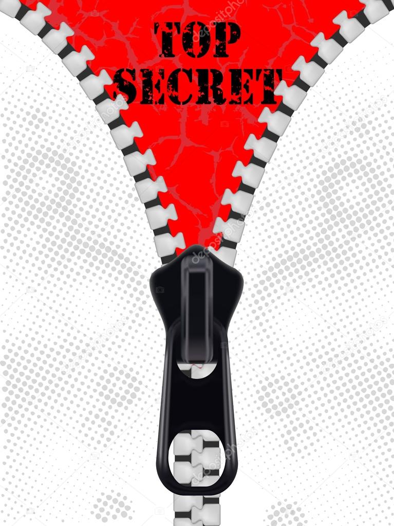 Top secret background with zipper 