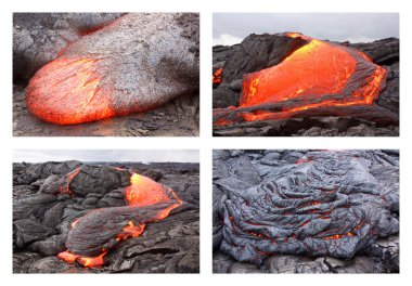 Lava flow in various forms clipart