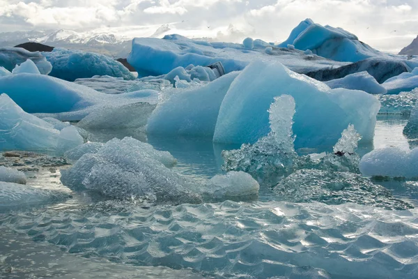 Smältande isberg kalvat ut från en glaciär på Island — Stockfoto