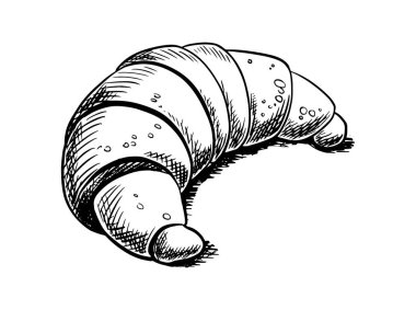 El çizimi simgesi. Ayçöreği. Fırında hamur işi. Beyaz arkaplanda izole.