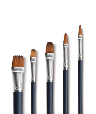3d realistic icon. Art brushes for painting in different sizes.