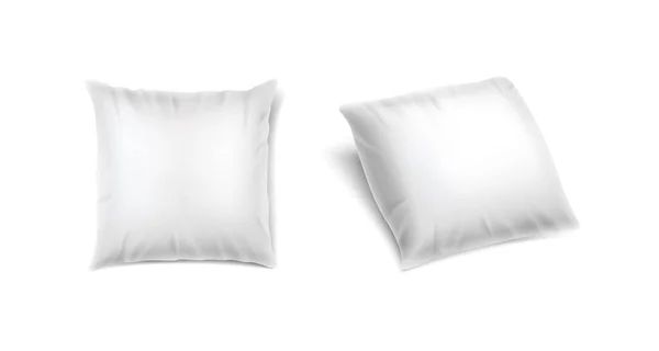Realistic Vector Icon Set Pillow Mockup Front Side View Design — Stockvektor
