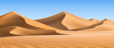 3d realistic background of sand dunes. Desert landscape.