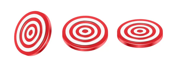Realistic Icon Red Darts Target Circle Side Top Half Side — Stockvektor