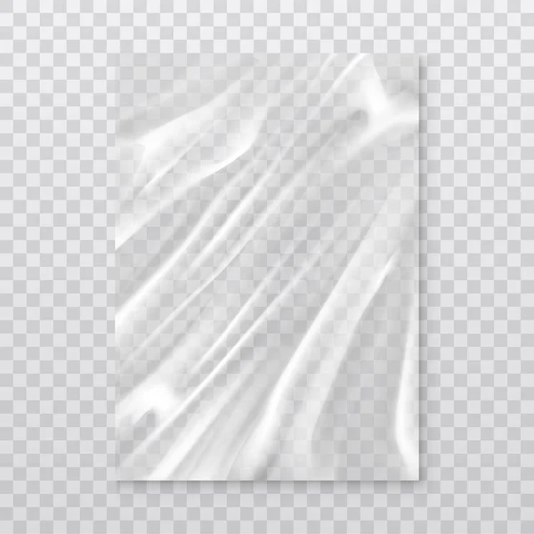 Realistic Vector Icon Film Polyethylene Transparent Background Transparent Plastic Film — Stok Vektör