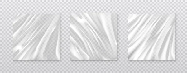 Realistic Vector Icon Three Set Film Polyethylene Transparent Background Transparent — Image vectorielle