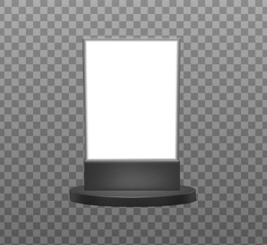3d realistic vector icon. Light advertisement stand banner. Isolated.