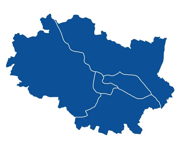 Kaart Van Wroclaw Stad — Stockvector